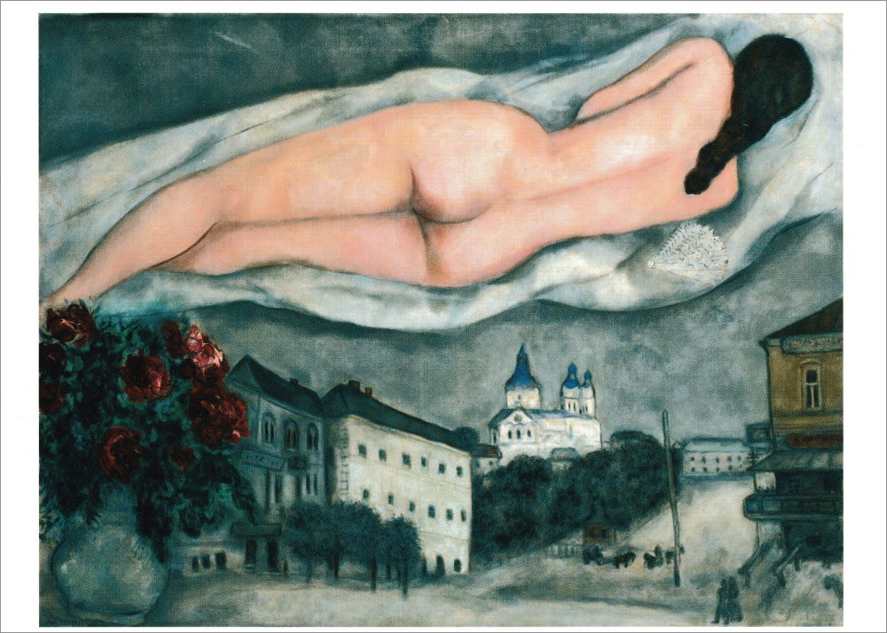 Kunstkarte Marc Chagall "Akt über Witebsk" Kunstkarte Marc Chagall "Akt über Witebsk"