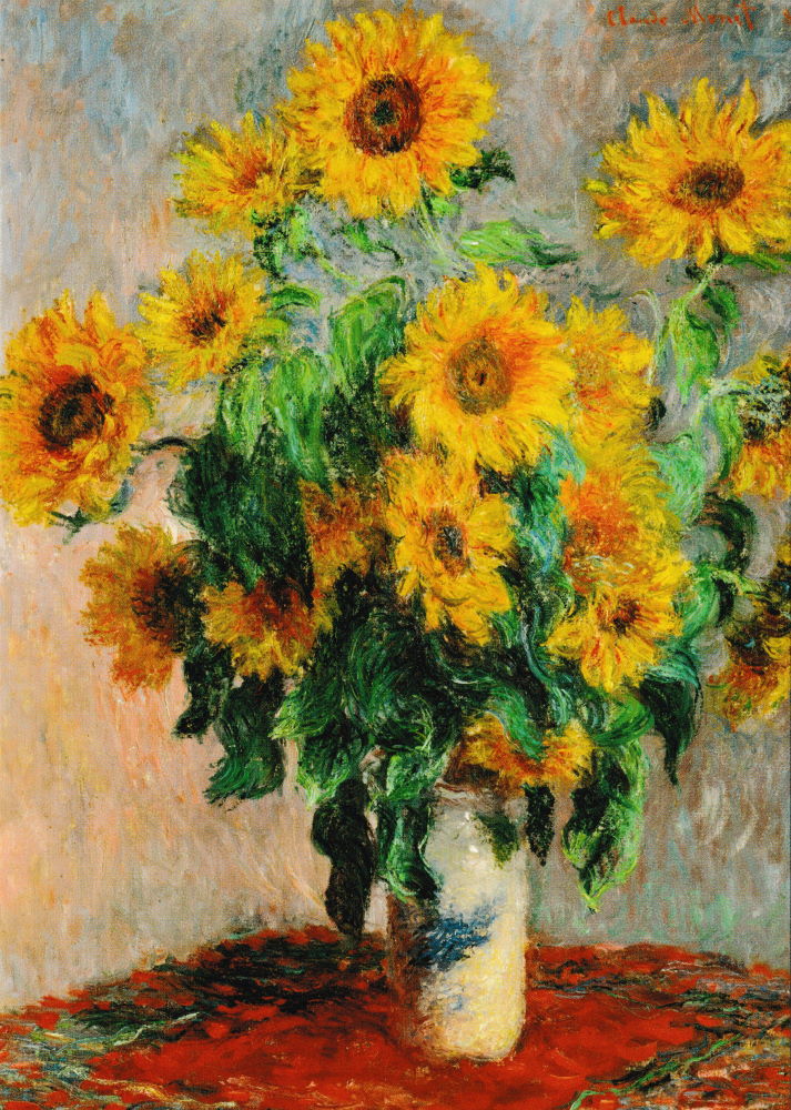 Kunstkarte Claude Monet "Sonnenblumen-Strauss"