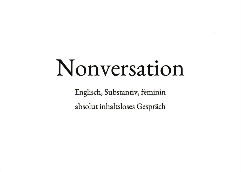 Wortschatz-Postkarte "Nonversation"