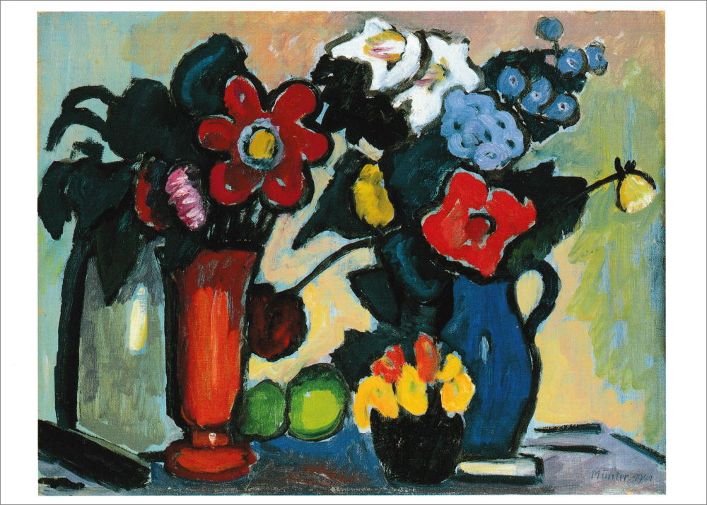 Kunstkarte Gabriele Münter "Blumen in der Nacht"