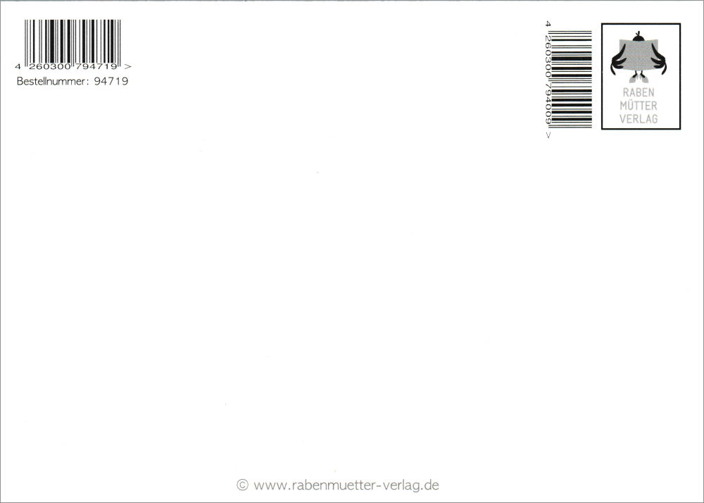 Postkarte "Beim Hochziehen der Augenbraue fehlt immer ..." (Rückseite)