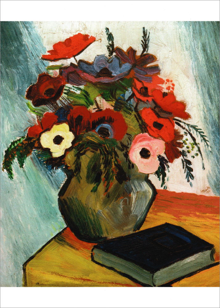 Kunstkarte August Macke "Stillleben mit Anemonen und blauem Buch" Kunstkarte August Macke "Stillleben mit Anemonen und blauem Buch"