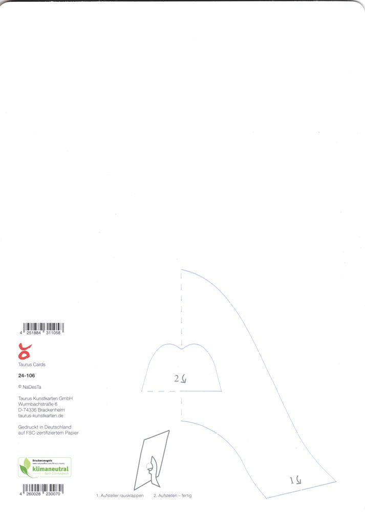 Up-Card - Die Karte zum Aufstellen "Ab hier bitte lächeln!" (Rückseite mit Aufsteller)