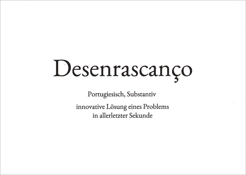 Wortschatz-Postkarte "Desenrascanco"
