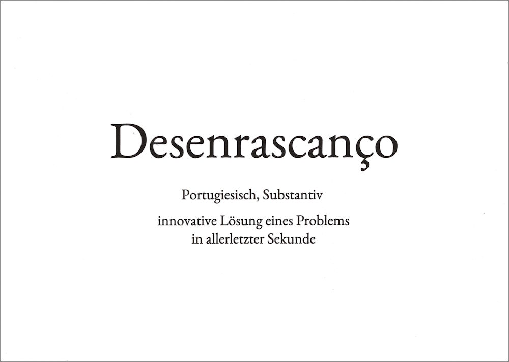 Wortschatz-Postkarte "Desenrascanco" Wortschatz-Postkarte "Desenrascanco"