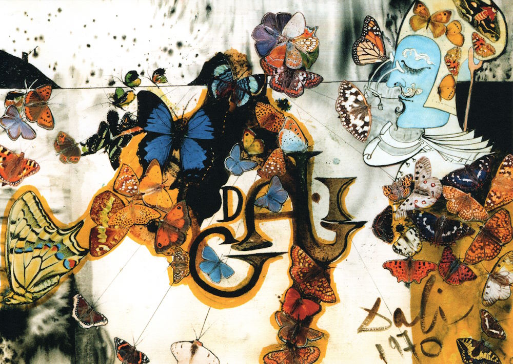 Kunstkarte Salvador Dalí "Die Blumenschlacht" Kunstkarte Salvador Dalí "Die Blumenschlacht"