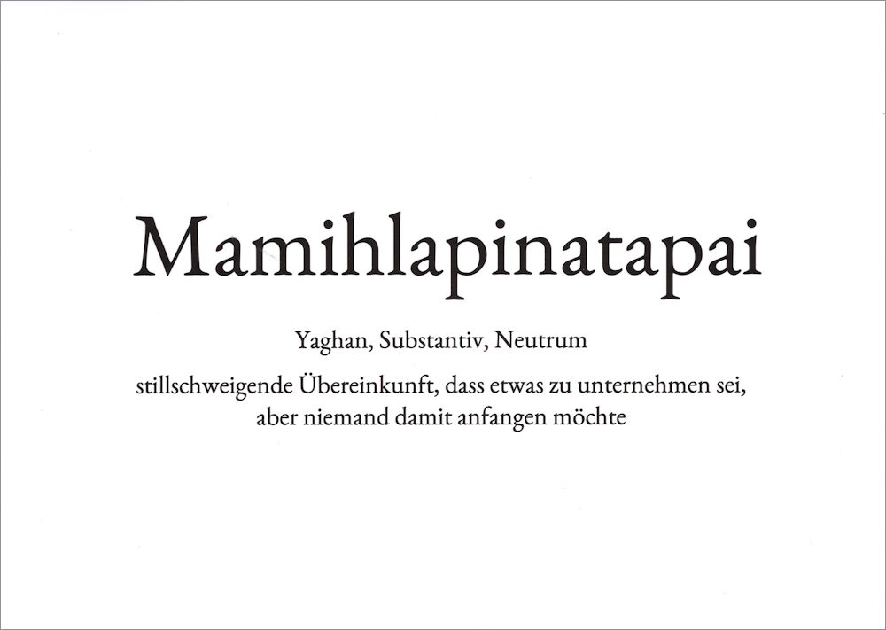 Wortschatz-Postkarte "Mamihlapinatapai"