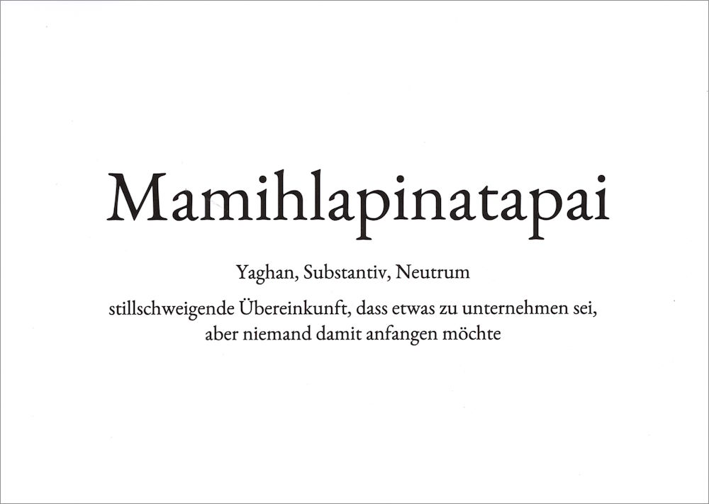 Wortschatz-Postkarte "Mamihlapinatapai" Wortschatz-Postkarte "Mamihlapinatapai"