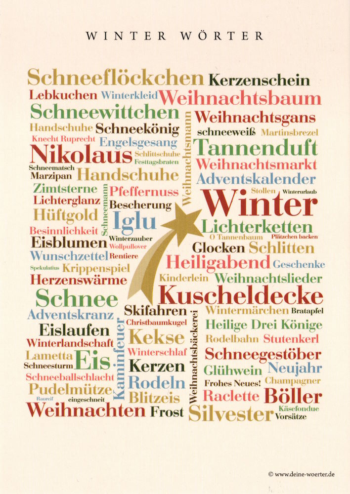 Postkarte "Winter-Wörter"