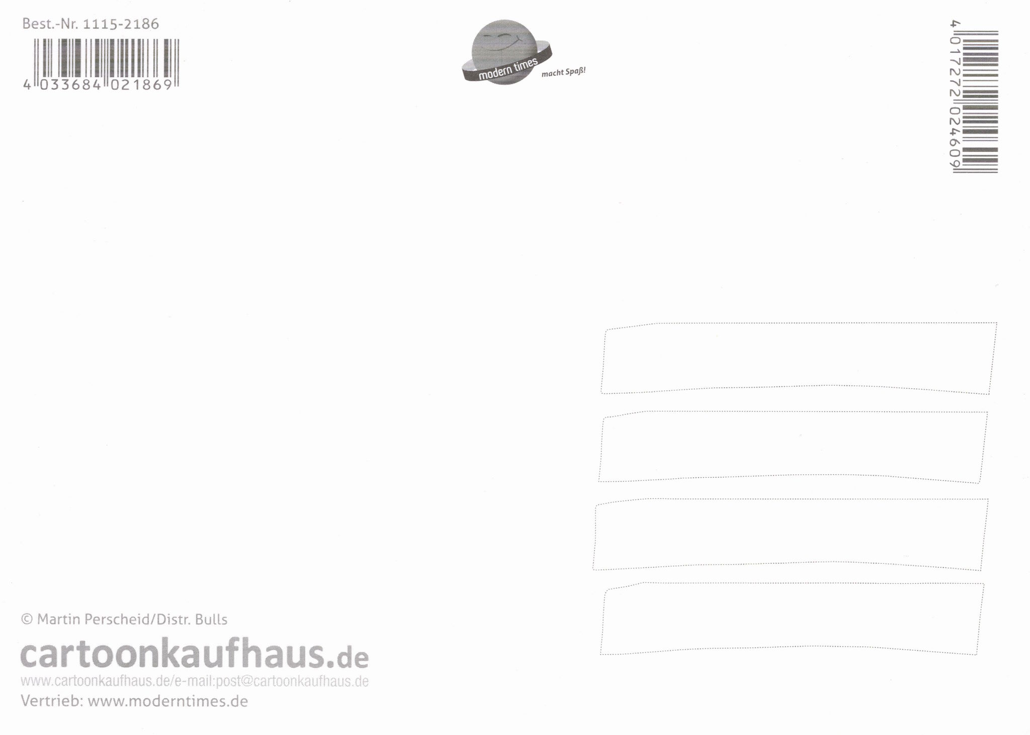 Postkarte Martin Perscheid "Bei Navis hat sich die Programmier- ..." (Rückseite)
