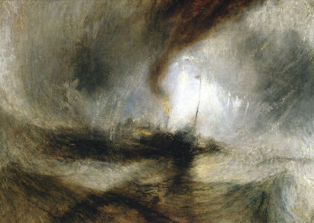 Kunstkarte William Turner "Schneesturm, Dampfschiff vor einer Hafenmündung"