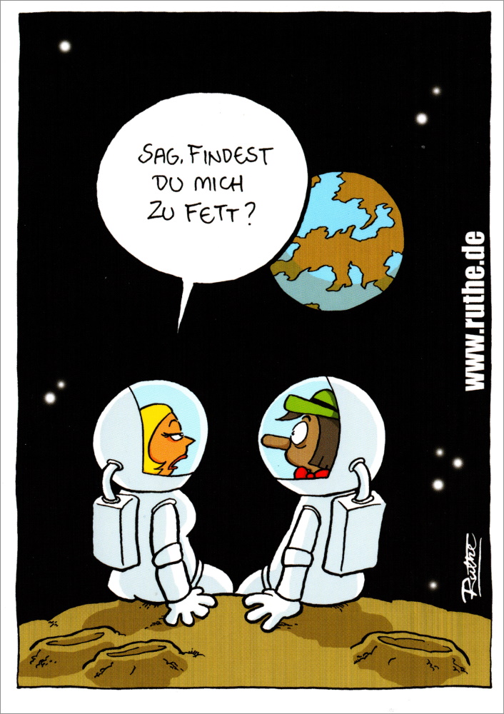 Postkarte Ralph Ruthe "Sag, findest Du mich zu fett?" Postkarte Ralph Ruthe "Sag, findest Du mich zu fett?"