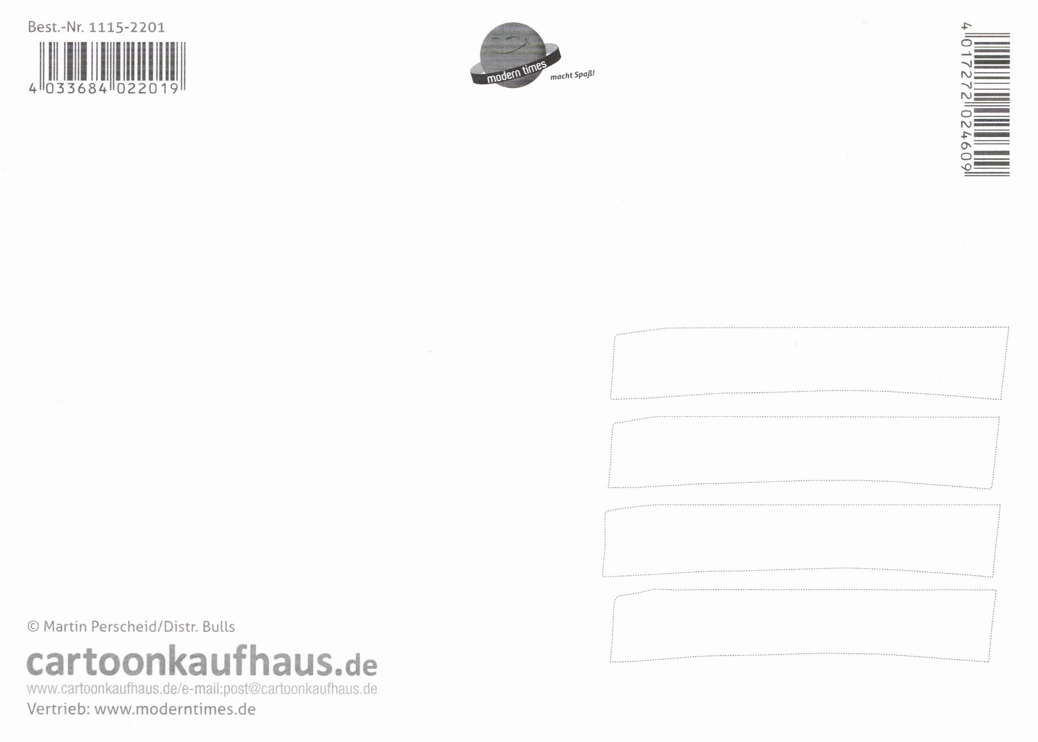 Postkarte Martin Perscheid "Was denn - sehen Sie nicht, dass ich ..." (Rückseite)