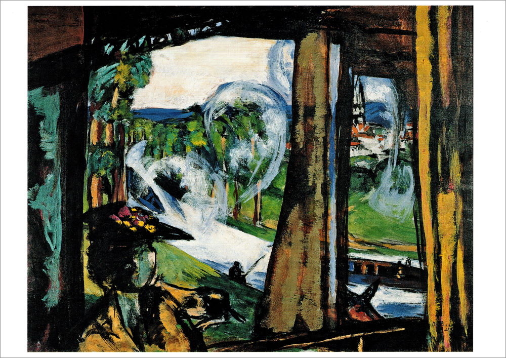 Kunstkarte Max Beckmann "In der Eisenbahn: Nordfrankreich"