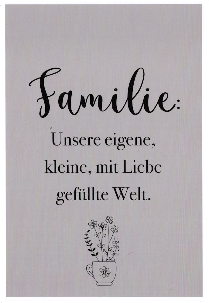 Euroformat-Postkarte "Familie: Unsere eigene, kleine, ..."