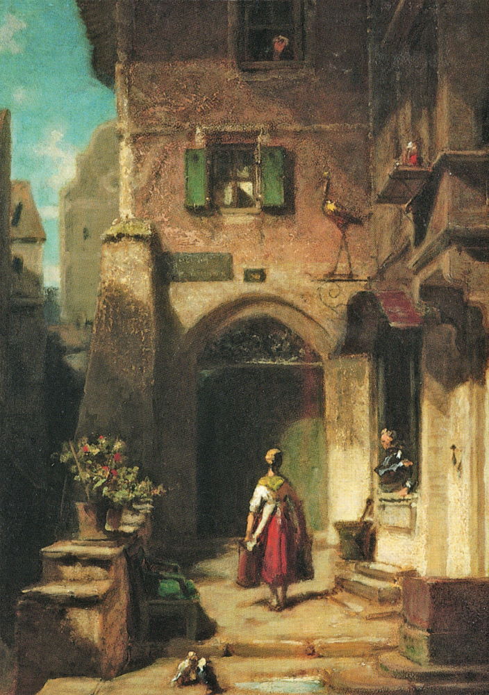 Kunstkarte Carl Spitzweg "Bei der Storchenapotheke" Kunstkarte Carl Spitzweg "Bei der Storchenapotheke"