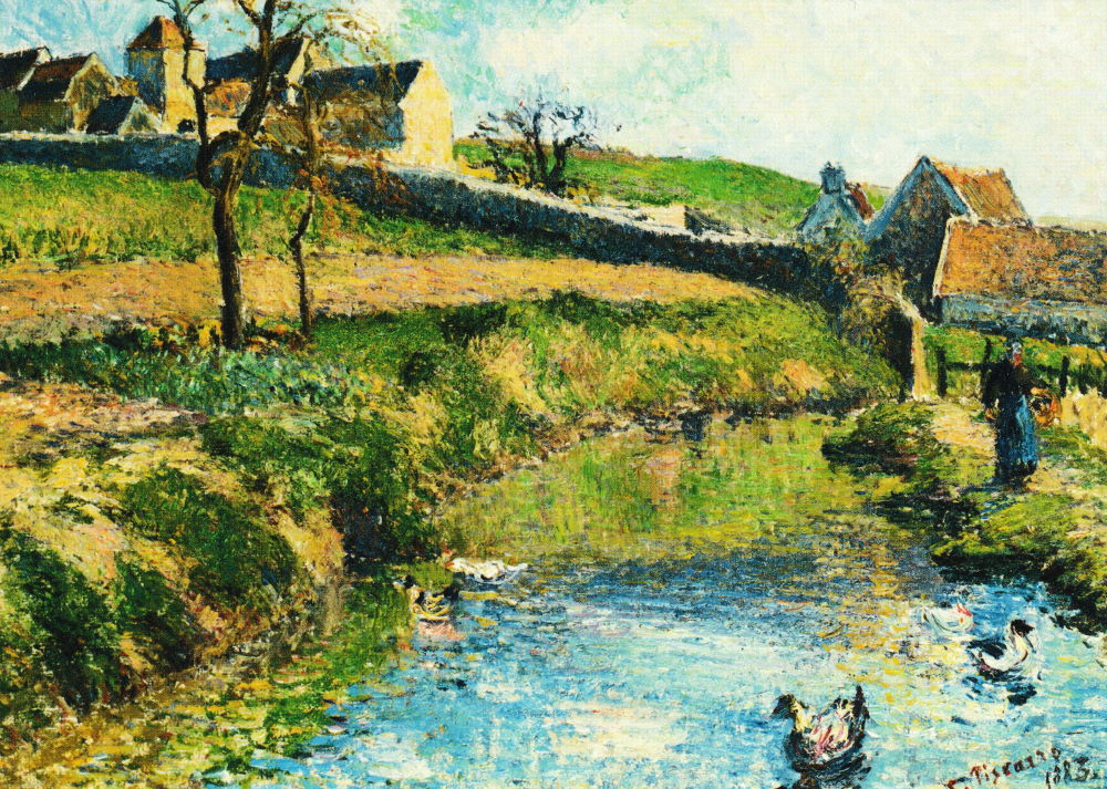 Kunstkarte Camille Pissarro "Die Farm bei Osny"
