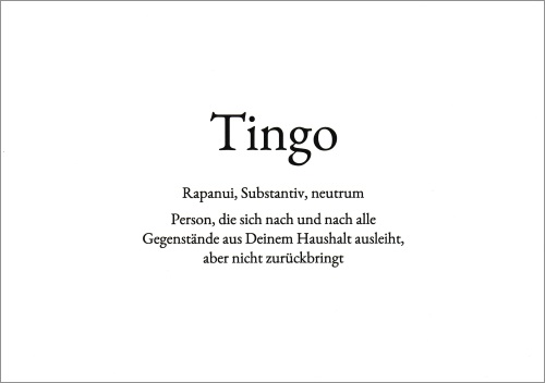 Wortschatz-Postkarte "Tingo"