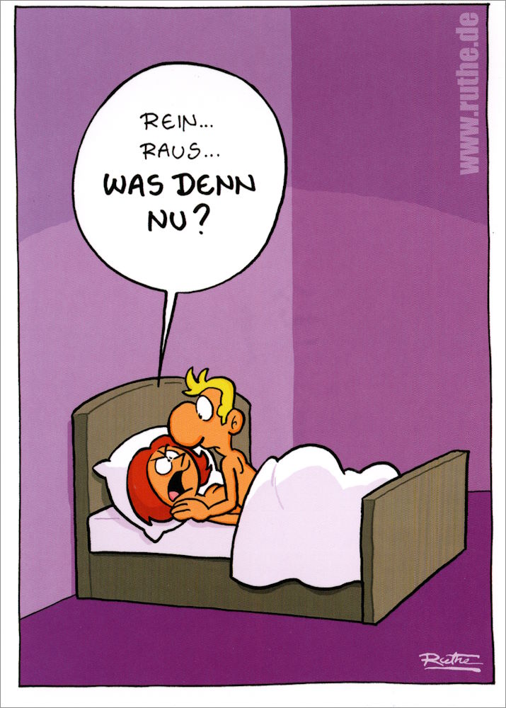 Postkarte Ralph Ruthe "Rein... Raus... Was denn nu?" Postkarte Ralph Ruthe "Rein... Raus... Was denn nu?"