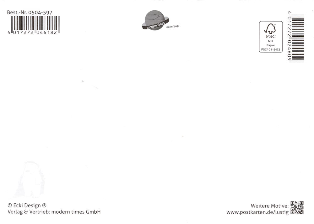 Postkarte "Wenn ich Dich noch einmal kennenlernen würde, ..." (Rückseite)