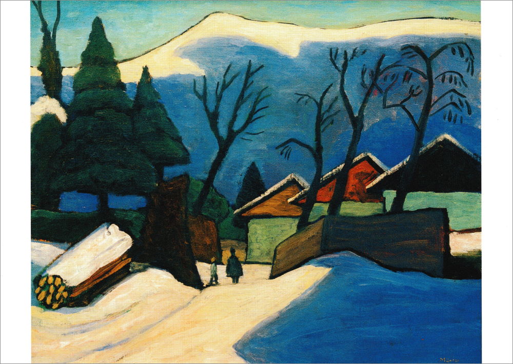 Kunstkarte Gabriele Münter "Drei Häuser im Schnee" Kunstkarte Gabriele Münter "Drei Häuser im Schnee"