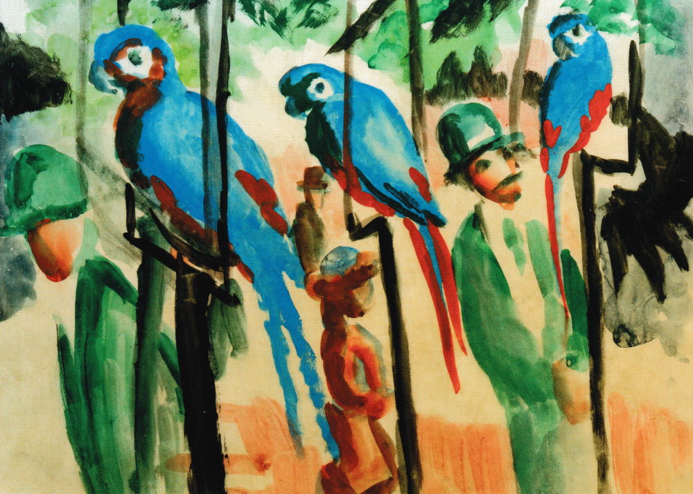 Kunstkarte August Macke "Bei den Papageien" Kunstkarte August Macke "Bei den Papageien"