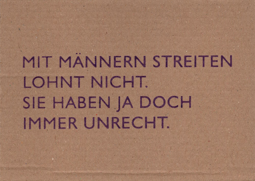 Pappcard-Postkarte "Mit Männern streiten lohnt nicht."