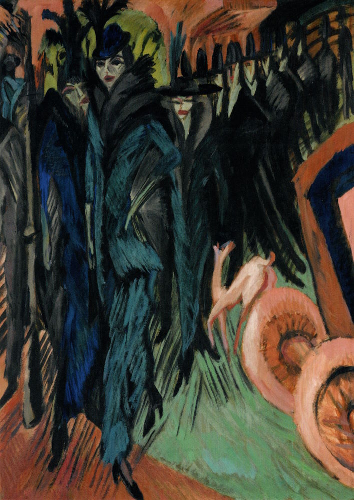 Kunstkarte Ernst Ludwig Kirchner "Straßenszene (Friedrichstraße Berlin)"