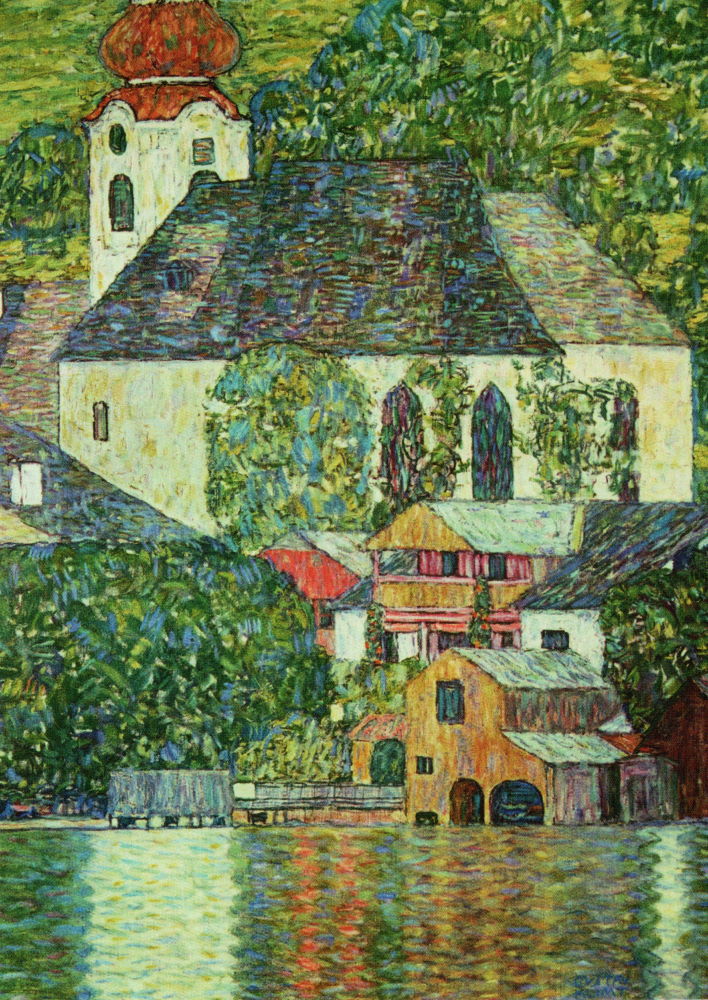 Kunstkarte Gustav Klimt "Kirche in Unterach am Attersee"