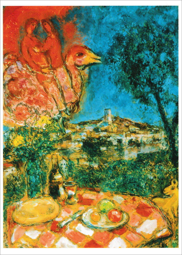Kunstkarte Marc Chagall "Gedeckter Tisch mit Aussicht auf St. Paul de Vence" Kunstkarte Marc Chagall "Gedeckter Tisch mit Aussicht auf St. Paul de Vence"
