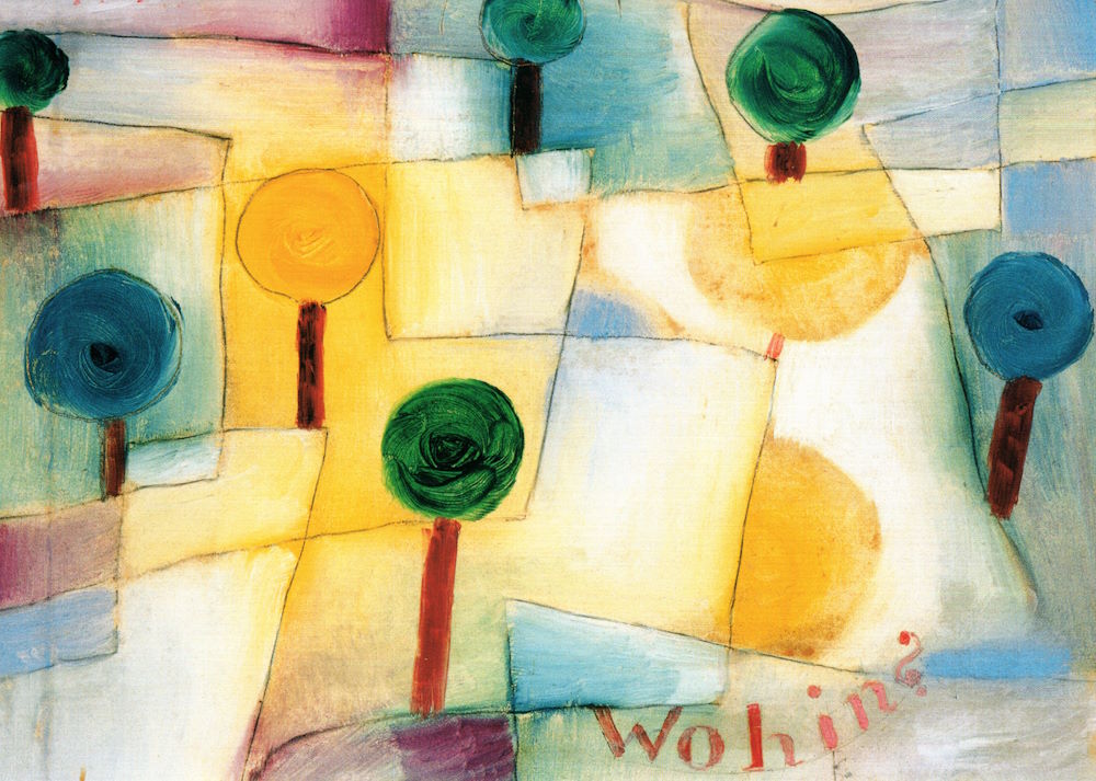 Kunstkarte Paul Klee "Wohin? Junger Garten"