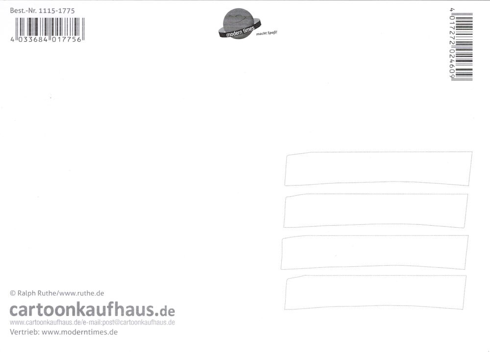 Postkarte Ralph Ruthe "Halt die Fresse, Ingo!" (Rückseite)