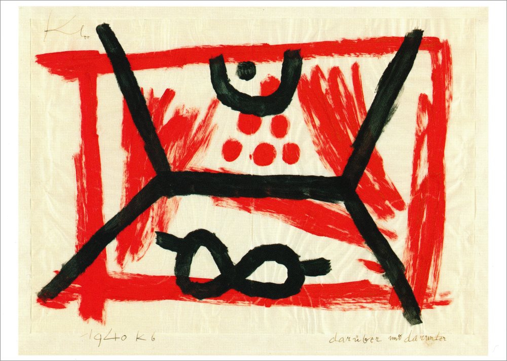 Kunstkarte Paul Klee "darüber und darunter"