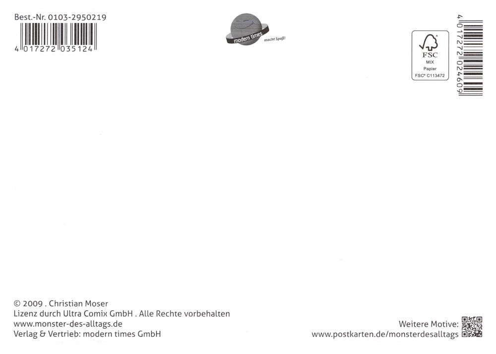 Postkarte "Monster des Alltags - No. 01: liebeskummer, der"