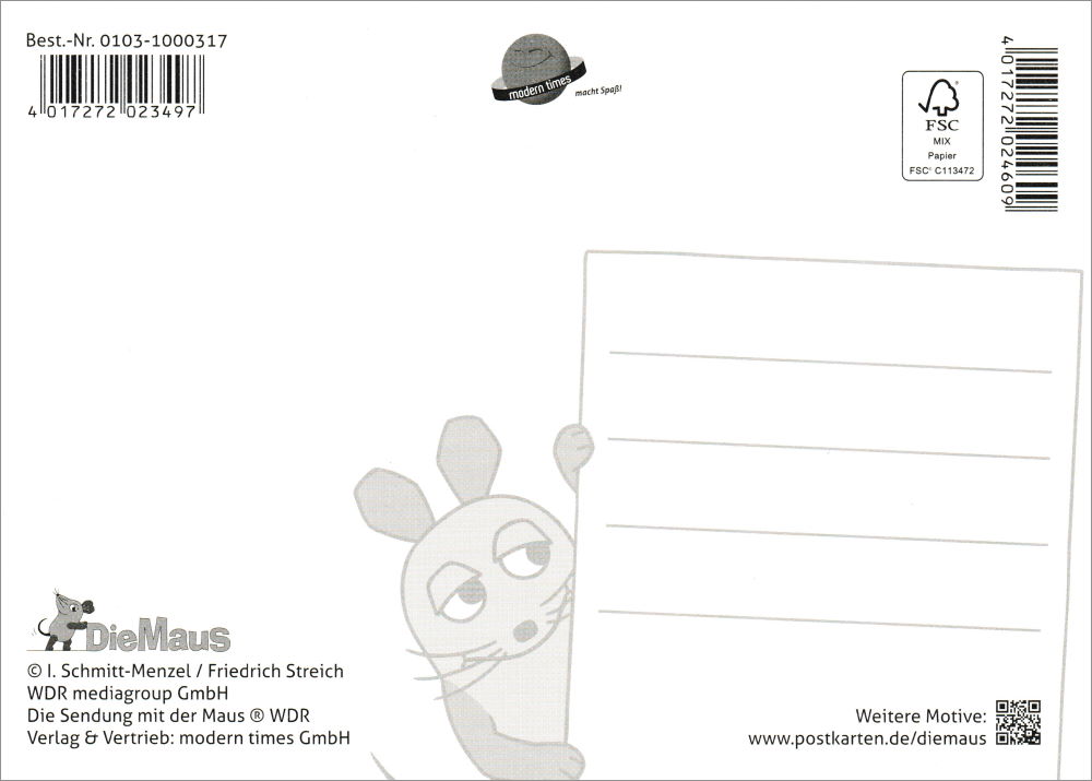 Postkarte "Sendung mit der Maus: Tortenschlacht"