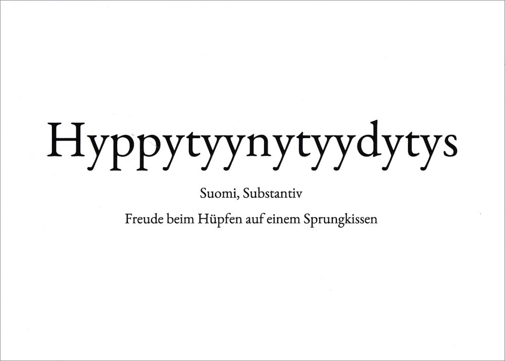 Wortschatz-Postkarte "Hyppytyynytyydytys" Wortschatz-Postkarte "Hyppytyynytyydytys"