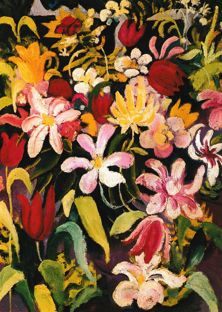 Kunstkarte August Macke "Blumenteppich"