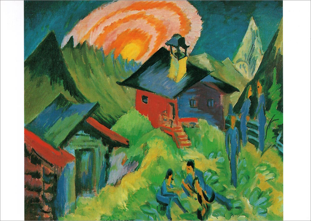 Kunstkarte Ernst Ludwig Kirchner "Mondaufgang auf der Staffelalp"