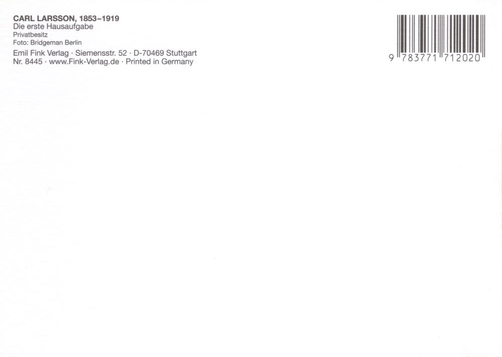 Kunstkarte Carl Larsson "Die erste Hausaufgabe"