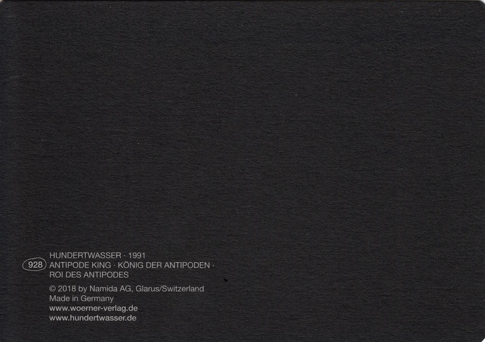Kunstkarte Hundertwasser "Antipode King - König der Antipoden"