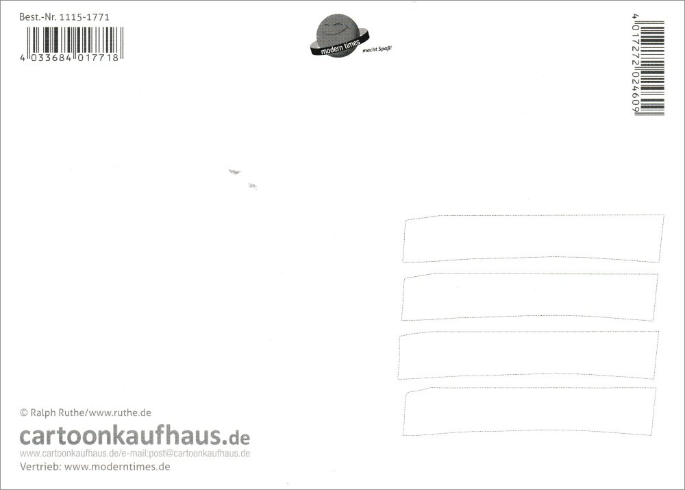 Postkarte Ralph Ruthe "Phantom! Der Opa!" (Rückseite)