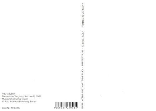 Kunstkarte Paul Gauguin "Bretonische Tangsammlerinnen" (Rückseite)