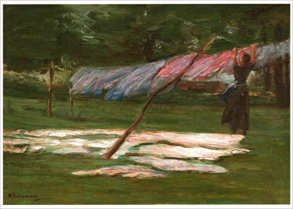 Kunstkarte Max Liebermann "Wäschetrocknen - Die Bleiche"
