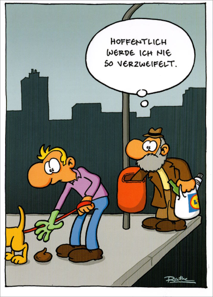 Postkarte Ralph Ruthe "Hoffentlich werde ich nie so verzweifelt." Postkarte Ralph Ruthe "Hoffentlich werde ich nie so verzweifelt."