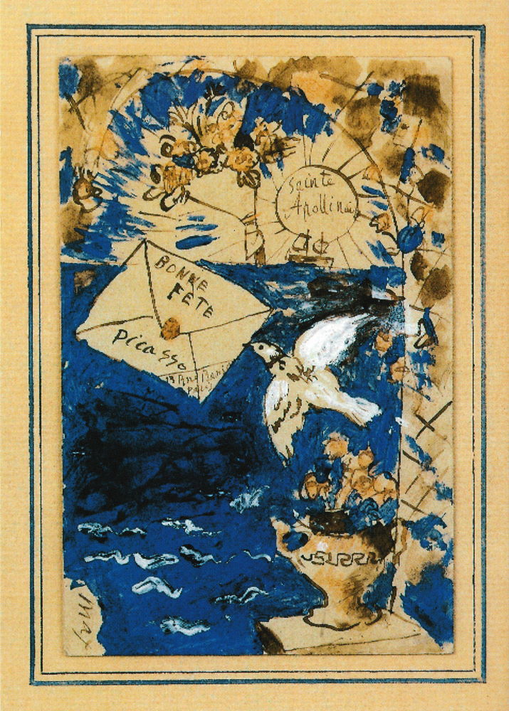 Kunstkarte Pablo Picasso "Grußkarte an Apollinaire" Kunstkarte Pablo Picasso "Grußkarte an Apollinaire"