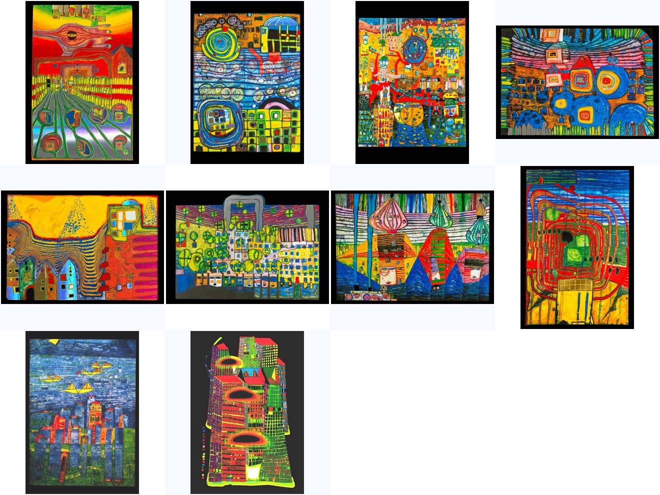 Kunstkarten-Set Friedensreich Hundertwasser II Kunstkarten-Set Friedensreich Hundertwasser II
