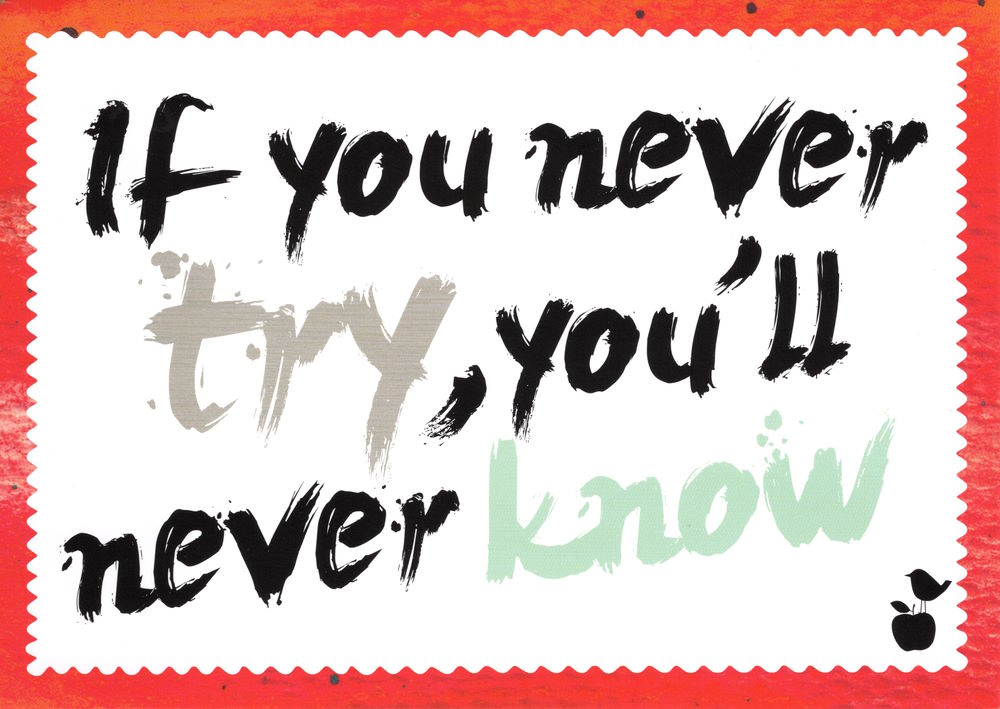 Postkarte "If you never try, you'll never know"