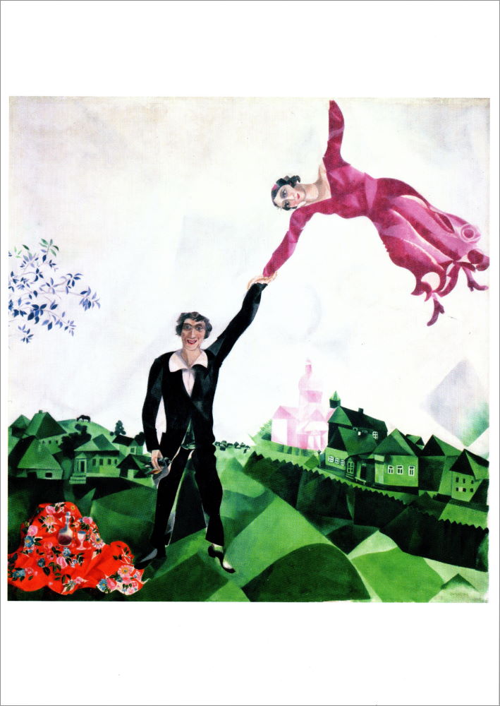 Kunstkarte Marc Chagall "Der Spaziergang"