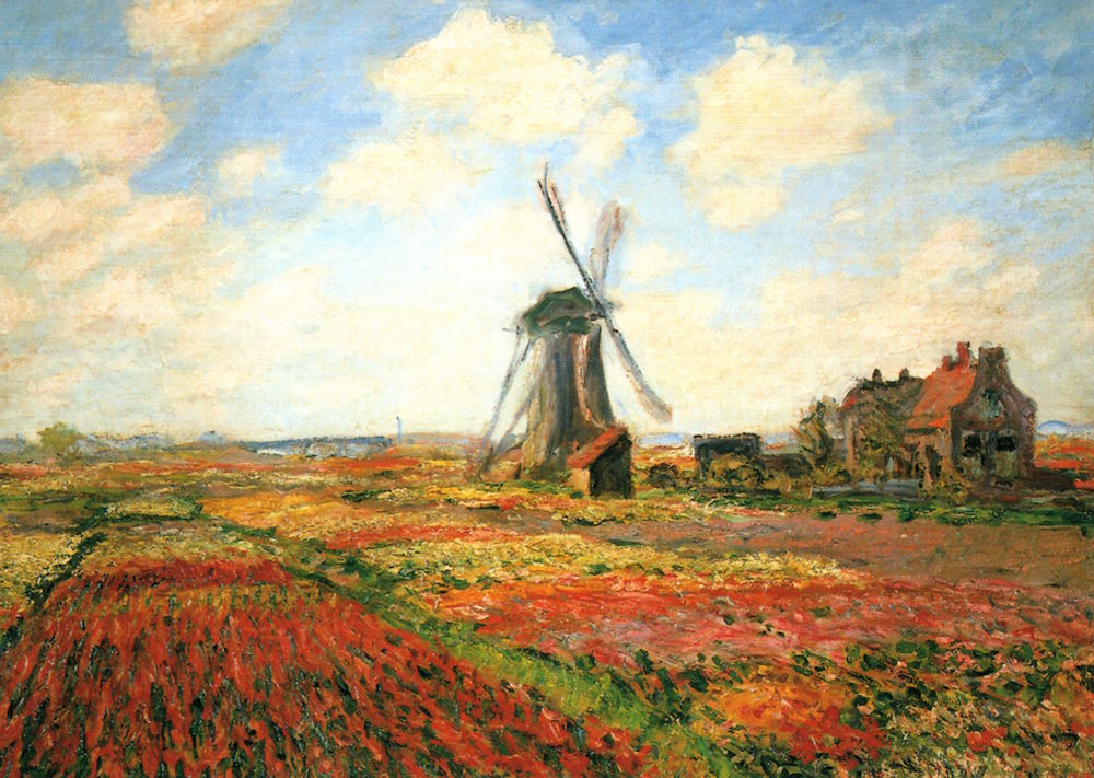 Kunstkarte Claude Monet "Tulpenfeld in Holland"