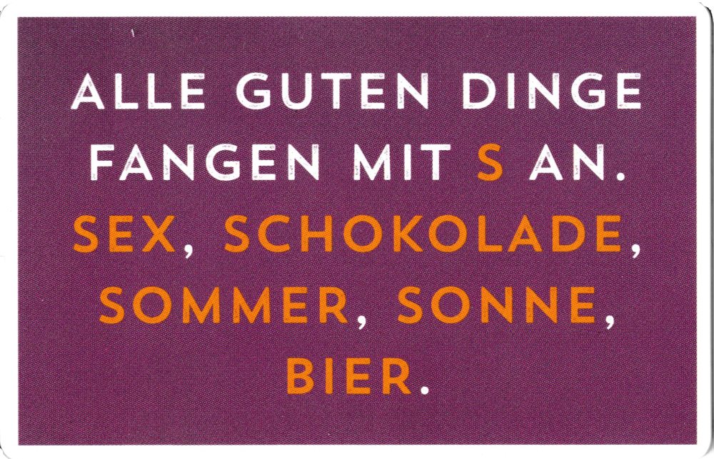 Kühlschrankmagnet "Alle guten Dinge fangen mit S an." Kühlschrankmagnet "Alle guten Dinge fangen mit S an."